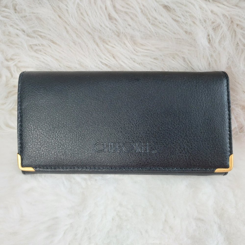 Cherokee Women's Black Genuine Grain Top Leather Long Wallet